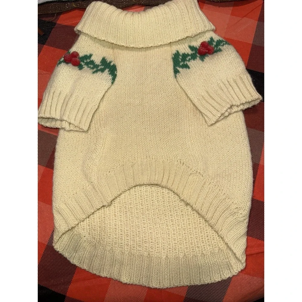 Heart To Tail Holiday Pet Sweater Size S Holly And‎ Berries